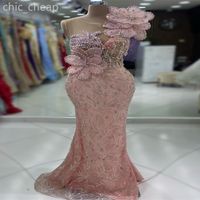 2024 Aso Ebi Pink Mermaid Prom Dress Crystals Beaded Sequine...