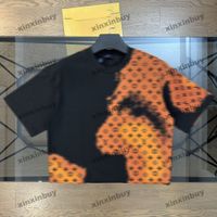 xinxinbuy 2024 Men designer Tee t shirt Gradient splash ink ...