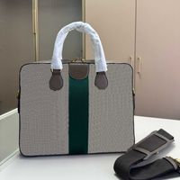 Luxury Laptop Bags Striped lattice Business unisex Briefcase...
