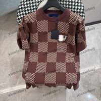 xinxinbuy 2024 Men designer Tee t shirt Chessboard grid Lett...
