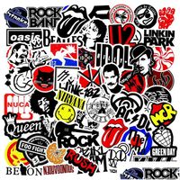 Car Stickers 100Pcs Punk Rock And Roll Music Sticker Vinyl Waterproof Decals Metal Band For Water Bottle Laptop Skateboard Computer Ph Ot7F2