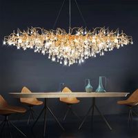 Modern Ceiling Chandelier Golden Gloss LED Light American Interior Decoration Dining Living Room Crystal Pendant Lamps