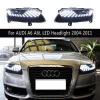 Car Accessories Daytime Running Light Streamer Turn Signal For AUDI A6 A6L LED Headlight Assembly 04-11 Auto Parts Front Lamp