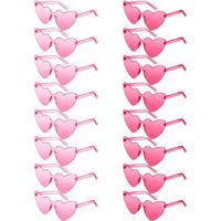 Love Heart Shape Sunglasses for Women Pink Rimless Glasses Transparent Party Sunglasses Bachelorette Wedding Gift for Guests 240118