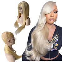 16 Inches Chinese Virgin Human Hair Medical Wigs #613 Color Silky Straight Full Lace Wig for Black Woman