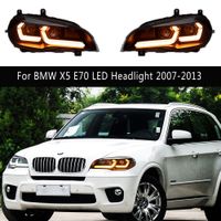 For BMW X5 E70 LED Headlight 07-13 High Beam Angel Eye Projector Lens Dynamic Streamer Turn Signal Indicator Front Lamp