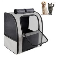 Dog Car Seat Covers Large Capacity Pet Backpack Outdoor Cat Carrier Bag Breathable Puppy Double Shoulder Foldable Travel Carrying Handbag
