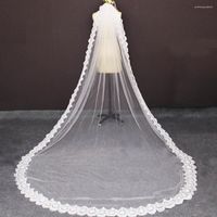 Bridal Veils Arrival 3 Meters Long Lace Wedding Veil With Comb Soft Tulle 3M White Ivory Voile Mariage Bride Accessories
