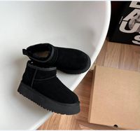 Ultra Mini Platform Boot Designer Woman Winter Ankle Australia Snow Boots Thick Bottom Real Leather Warm Fluffy Booties With Fur size 35-42 4RE3