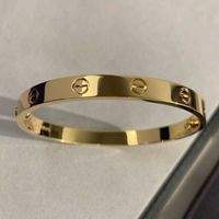 Love Series Gold Bangle Au 750 18 k Never Fade 18-21 Size with Box Screwdriver Official Replica Quality Luxury Brand for Girlfriend Couple Bracelet 65