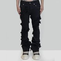 Men' s Jeans Fashion Flared Men' s Ripped Distressed...