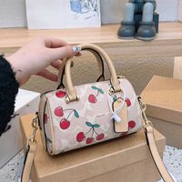 Cherry Print Tote Bag Shoulder Bag Lady Luxurys Boston Bag C...