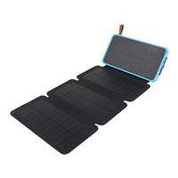 Foldable Solar Charger 8000mAh Solar Power Bank Portable Solar Phone Charger Waterproof Cellphone External Battery Packs 5V USB Outputs with LED Flashlight