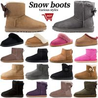 Ultra Mini Platform Boot Designer Woman Winter Ankle Australia Snow Boots Thick Bottom Real Leather Warm Fluffy Booties With Fur size 35-44 with box