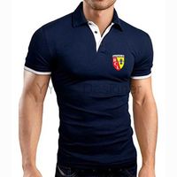 2023 New Men Euro Club Rc Lens Summer Zipper Striped Round Neck Hight Quality Short Sleeved Shirt Tops x0822