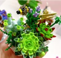 Mini Succulent Plant Building Bricks Flower Bouquet Build Bl...