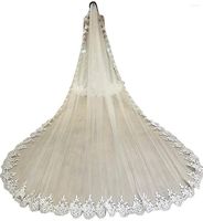 Bridal Veils 4 Meters Long Lace Appliques Wedding Veil White Ivory Cathedral 1 TiersBridal Bride Accessories