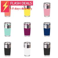 Mugs 20oz Reusable Tumblers Stainless Steel Car Cups Vacuum Insulated Double Wall Water Bottle Thermal Sublimation Coffee Beer Drink Travel
