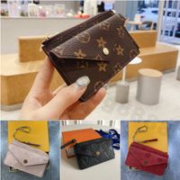 Wallet Card Holder Recto Verso Designer Real Leather Fashion Womens Mini Zipper Organizer Coin Purse bag Belt Charm Key Pouch Luxury Womens Short Purses Embossed