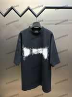 xinxinbuy Men designer Tee t shirt destroyed Lightning lette...