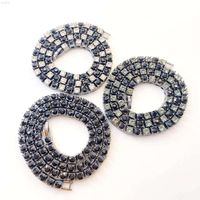 Changda Wholesale Custom Green Black Blue Cz Moissanite Hip Hop Bling Necklaceewelry Diamond Tennis Chain
