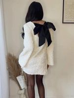 Casual Dresses Fashion Back Bowknot Sequin Mini Dress For Wo...