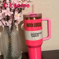US Stock Quencher H2.0 40oz Stainless Steel Tumblers Pink Parada Flamingo Cups with Silicone handle Lid And Straw 2nd Generation Car mugs Water Bottles 1:1 same g1228