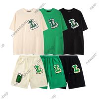 23SS designer Mens tracksuits summer flocking letter print t shirts luxury stripe printing sport suits casual cotton men Graffiti printed shorts and t shirt sets
