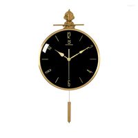 Wall Clocks Large Luxury Gold Clock Modern Design Living Room Fashion Decorative Creative Swing Metal Home Decor