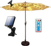 104LED Solar Umbrella Camping Lights with Clip Pole Light Ou...