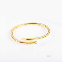 v Gold 2022 Luxury Quality Charm Bangle Thick Nail Bracelet in Three Colors Plated for Women Wedding Jewelry Gift Have Box Stamp Ps7364