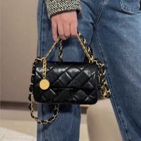 CC Lattice Coin Chain Designer Bag Women Black Square Crossb...