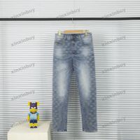 xinxinbuy Men women designer pant Sport iron chain Letter jacquard 1854 Jeans Spring summer Casual pants letter blue khaki Grey S-2XL