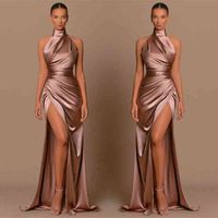 New Bridesmaid Dresses 2023 Sheath Mermaid High Neck SPlit M...