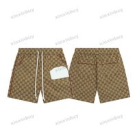 xinxinbuy Men women designer Shorts pant Double letter jacquard fabric Letter embroidery cotton Spring summer khaki red S-2XL
