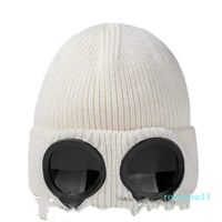 Designer two Lens Glasses Goggles Beanies Men Knitted Hats Skull Caps Outdoor Women Uniesex Winter Beanie Black Grey Bonnet