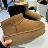 Ultra Mini Platform Boot Designer Woman Winter Ankle Australia Snow Boots Thick Bottom Real Leather Warm Fluffy Booties With Fur size 35-44