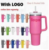 DHL with stan logo tumblers Ready to ship 40oz Mugs Tumbler With Handle Insulated Lids Straw Stainless Steel Coffee Termos Cup Popular GG1118