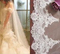 Bridal Veils Cathedral 3 M Length White Wedding Veil Lace Edge One Layer With Comb Accessories