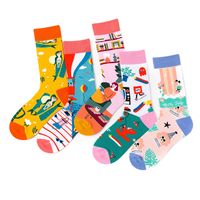 Women Socks Beauty Illustration Small Animal Creative Medium...