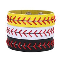 Creative Leather Bracelet Fashion Sports Baseball Bracelet A...