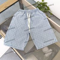 xinxinbuy Men women designer Shorts pant Double letter jacquard fabric Denim cotton Spring summer brown blue M-3XL