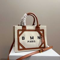 NEW Canvas Tot Bag BM Totes Women Large Capacity Leather Des...