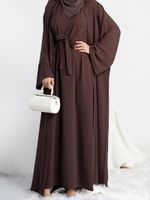 Ethnic Clothing Eid 2 Piece Abaya Dress Set Morocco Muslim A...