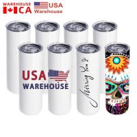 CA USA Warehouse 20Oz Sublimation Tumblers Stainless Steel Double Wall Insulated Coffee Mug White Straight Blank Stocked JN06