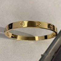 Love Series Gold Bangle Au 750 18 k Never Fade 18-21 Size with Box Screwdriver Official Replica Quality Luxury Brand for Girlfriend Couple Bracelet luck
