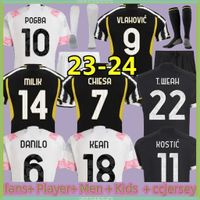 fans player soccer jerseys 22 23 24 home away MILIK DI MARIA VLAHOVIC KEAN POGBA CHIESA McKENNIE LOCATELLI football shirt 2023 2024 Kits men and Kids unifor