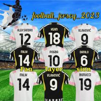 2023 fans player soccer jerseys home away MILIK DI MARIA VLAHOVIC KEAN POGBA CHIESA McKENNIE LOCATELLI football shirt 23 24 Kits men and Kids unifor JUvEntUs