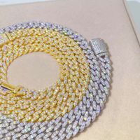 Wholesale Custom Iced Out Bling 8mm 20inches Diamonds Chain Gold Plated Men Women Cuban Necklaces