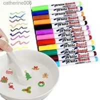 Other Toys 8/12 Colors Magical Water Painting Pen Water Drawing Floating Doodle Whiteboard Markers Kids Toys Early Education Magic SpoonL231024